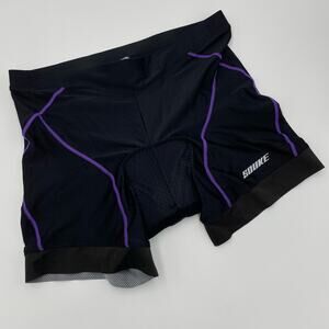 Souke Sports Women’s Black & Purple Details Padded Cycling Shorts Size 3XL NWT